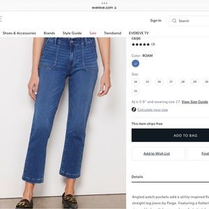 Paige Mayslie Straight Ankle Jean, size 26